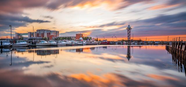 Skyline and Tower at Erie, Pennsylvania, USA